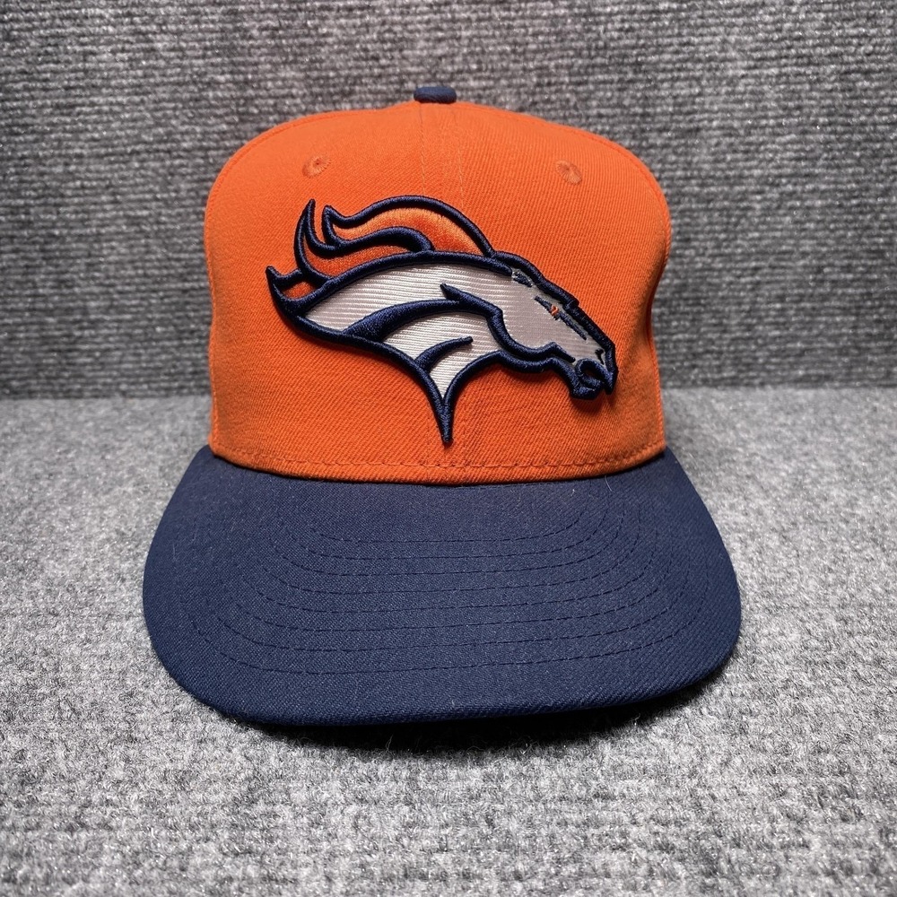 Denver Broncos Hat Cap Fitted Mens 7 Orange Blue NFL‎ Football New Era